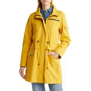 Sam Edelman Yellow Stretch Anorak W/Flange Coat Rain Jacket Women's Small NWT